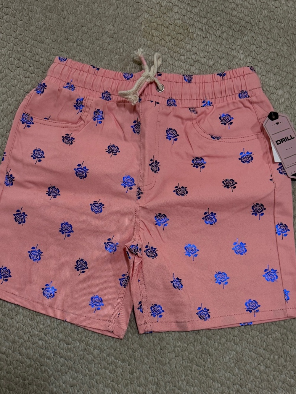 DRILL board shorts Pink & Blue Rose Size S Drill Clothing Co. New